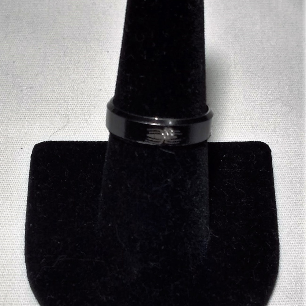 🕷🕸BLACK/SILVER SOLITAIRE SPIDER FASHION RING🕷🕸